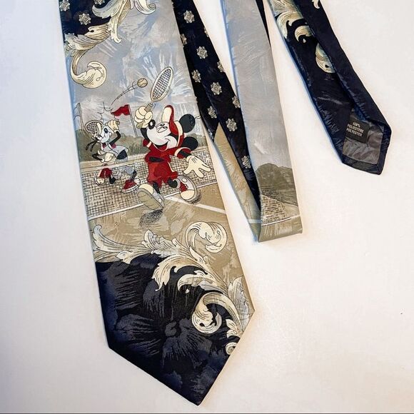 Vintage Mickey Unlimited Disney Mickey Mouse & Goofy Tennis Neck Tie - Picture 3 of 6